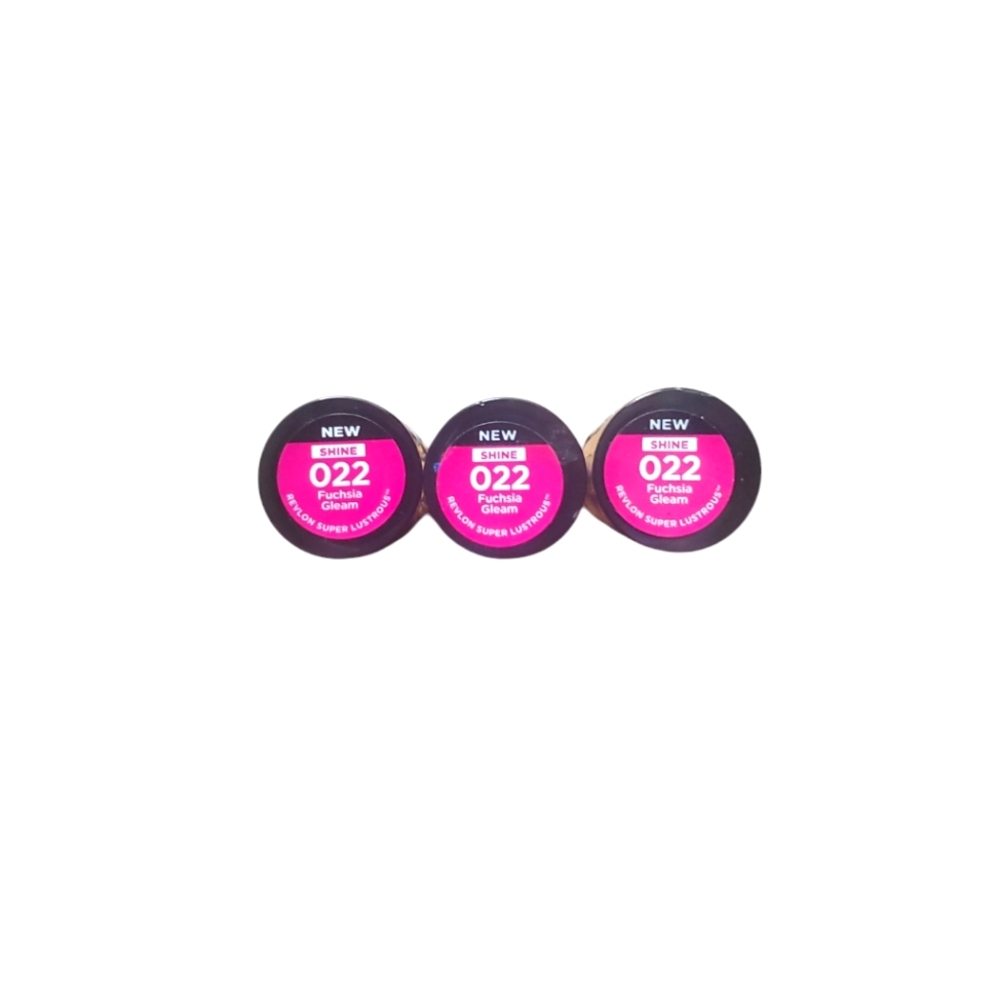 (3) Revlon Super Lustrous Glass Shine Lipstick 022 Fushia Gleam